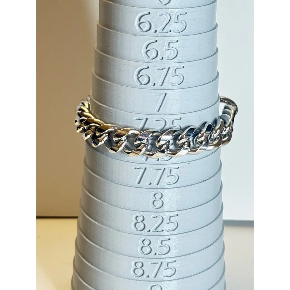 Vintage Speidel Charles ID Bracelet Rhodium Electroplated Curb Chain Silver Tone